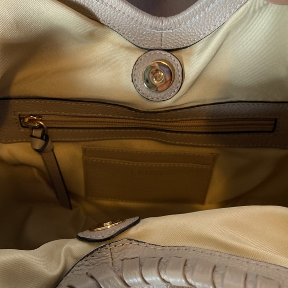 LODIS Medium Whipstitch Leather Tote, Lacey, Ash, NWT - Picture 10 of 13